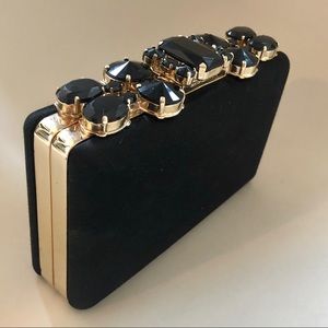SS 16 Burberry Prorsum Black Jeweled Clutch